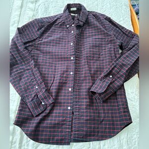 J. Crew Navy and Red Plaid Button Down Shirt